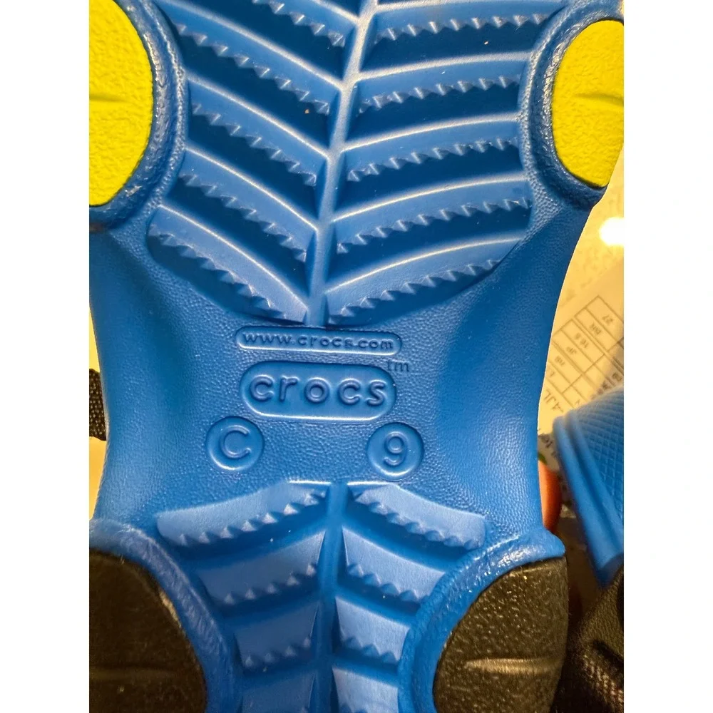Crocs Classic All Terrain Clogs Kids Size C9 Blue Lime Adjustable Strap